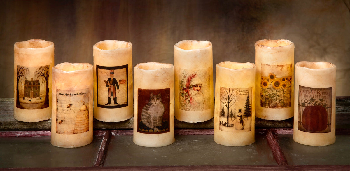 *NEW*  DECORATIVE PILLAR CANDLES