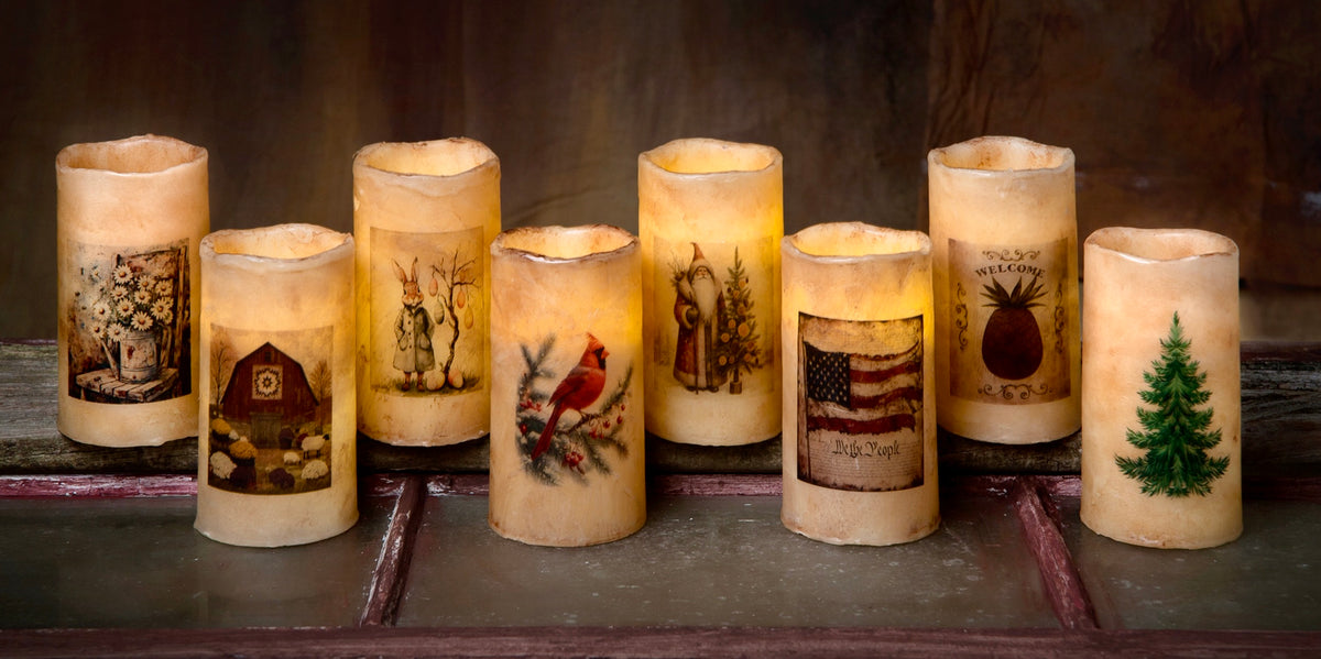 *NEW*  DECORATIVE PILLAR CANDLES