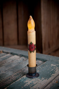 Poinsettia Folk Art Taper - Barn Cat Mercantile, LLC