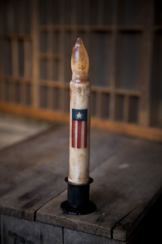 American Flag Folk Art Taper