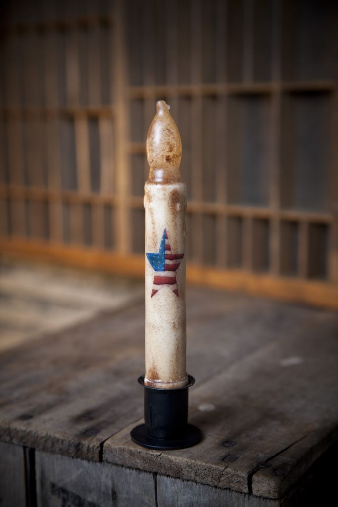 Americana Star Folk Art Taper - Barn Cat Mercantile, LLC